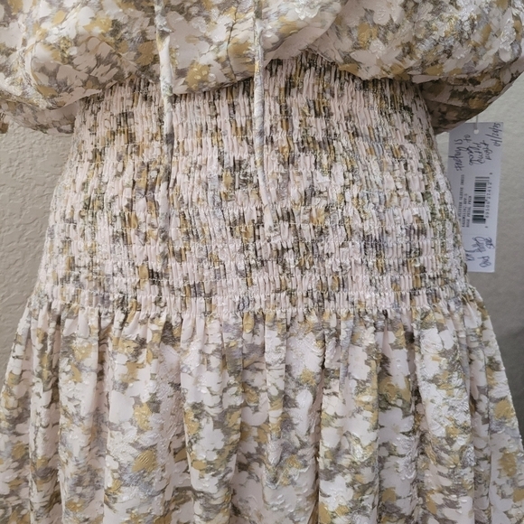 NWT Bishop & Young Floral Flutter Sleeve Smocked Mini Dress - Picture 6 of 17